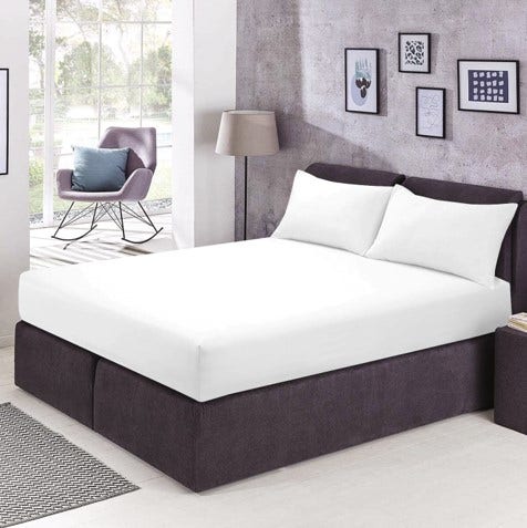 Luciano Cotton Tencel Fitted Sheet -White