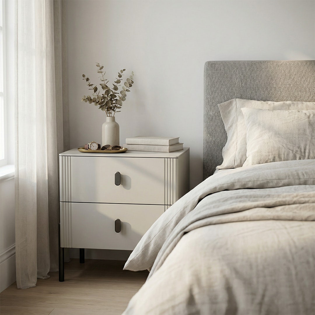 أراسون طاولة سرير جانبية - رمادي بيج