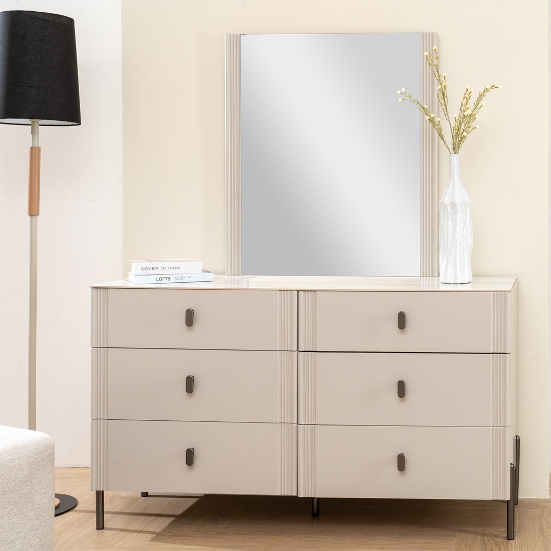 Arason Dresser With Mirror Greige