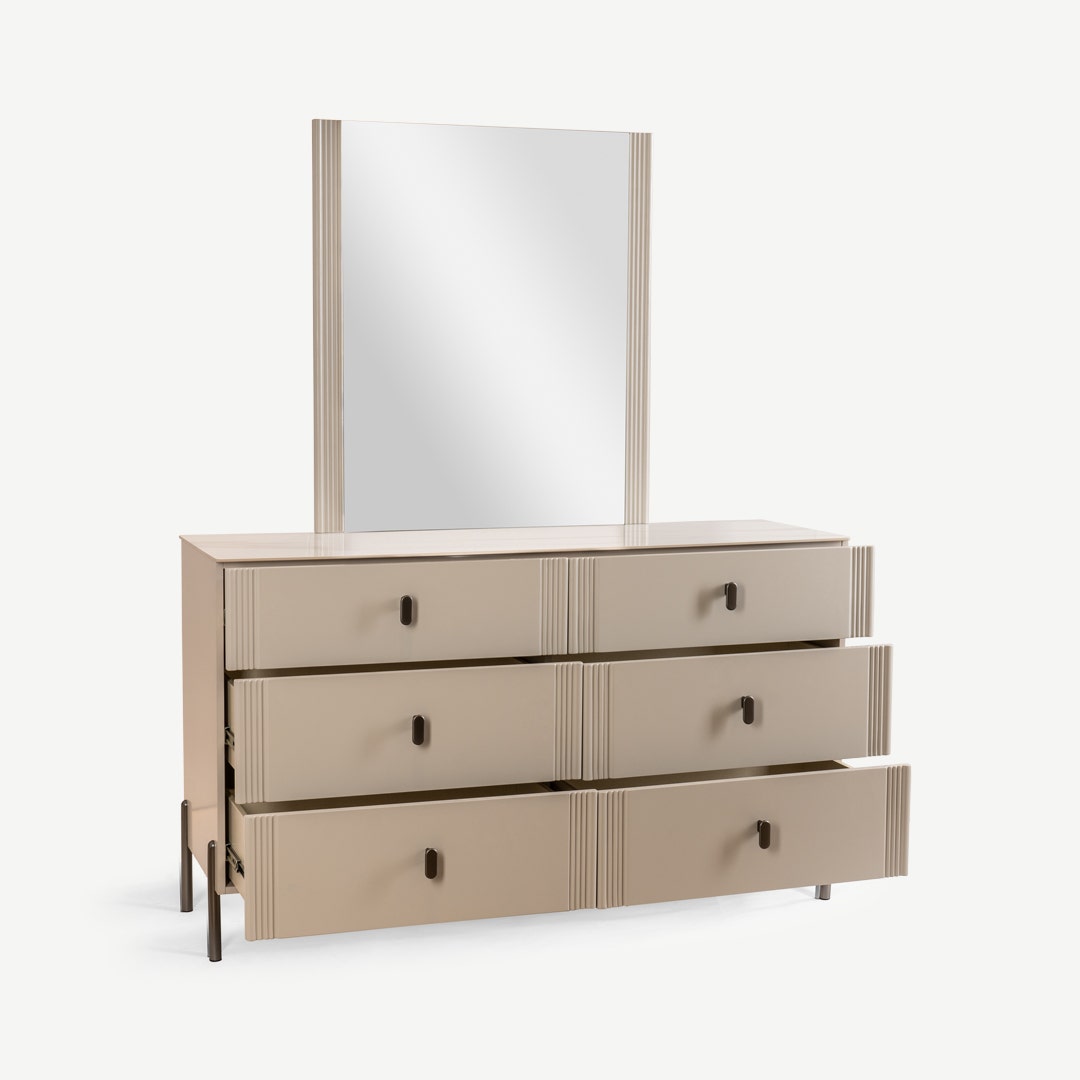 Arason Dresser With Mirror Greige