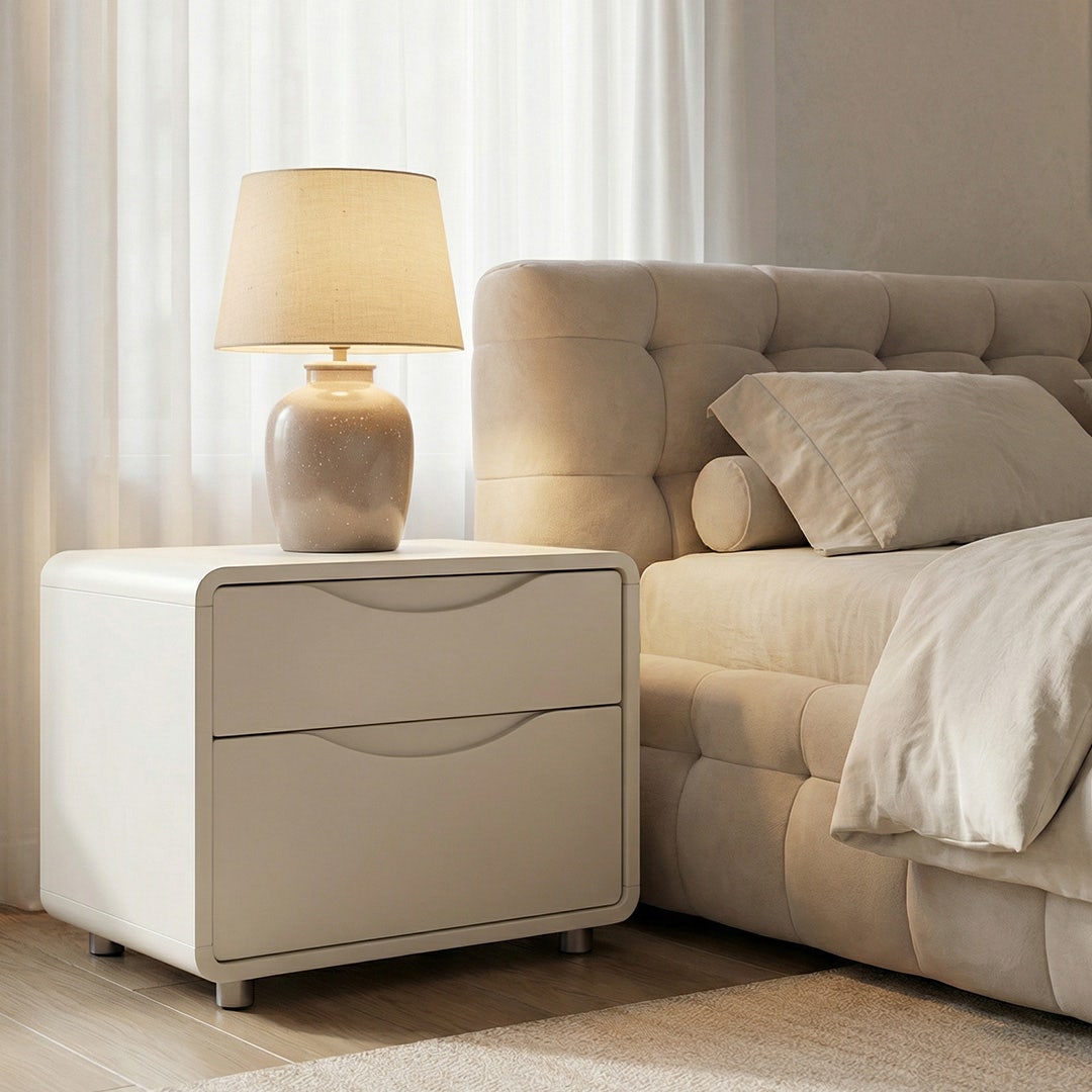 Briem Bedside Table Ivory