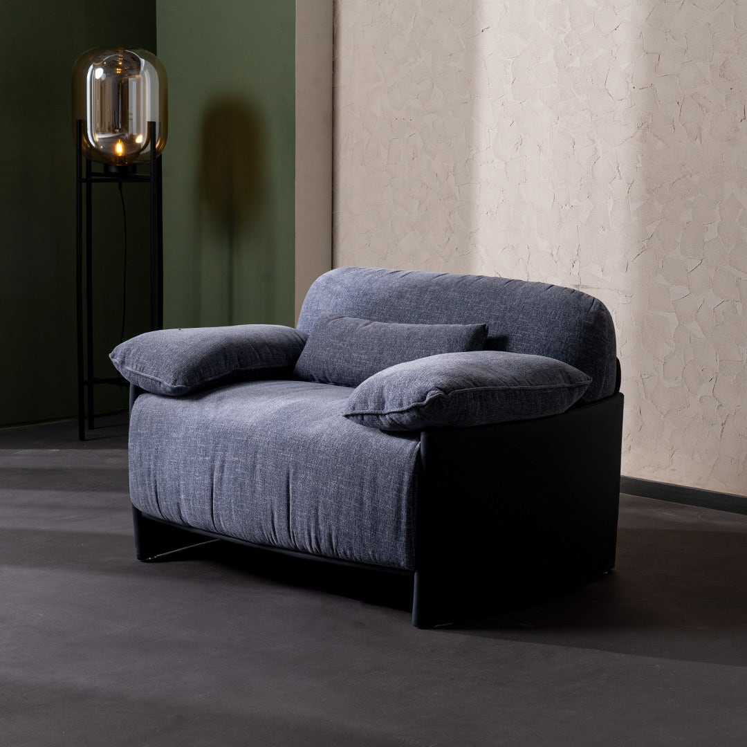 ألورا كنبة فردي – عاجي/أزرق