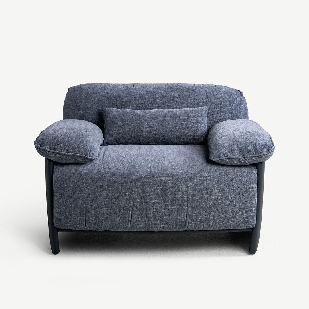 ألورا كنبة فردي – عاجي/أزرق