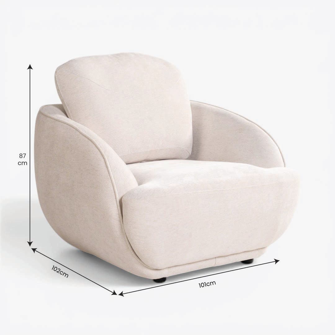 Elmira 1 Seater Sofa Beige