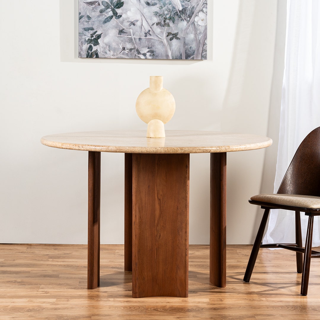 Elaide 4 Seater Dining Table Cream