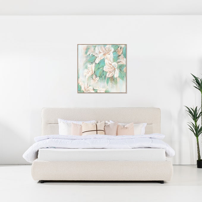 Jim Super King Bed Ivory 200X200cm Jim Super King Bed Ivory 200X200cm
