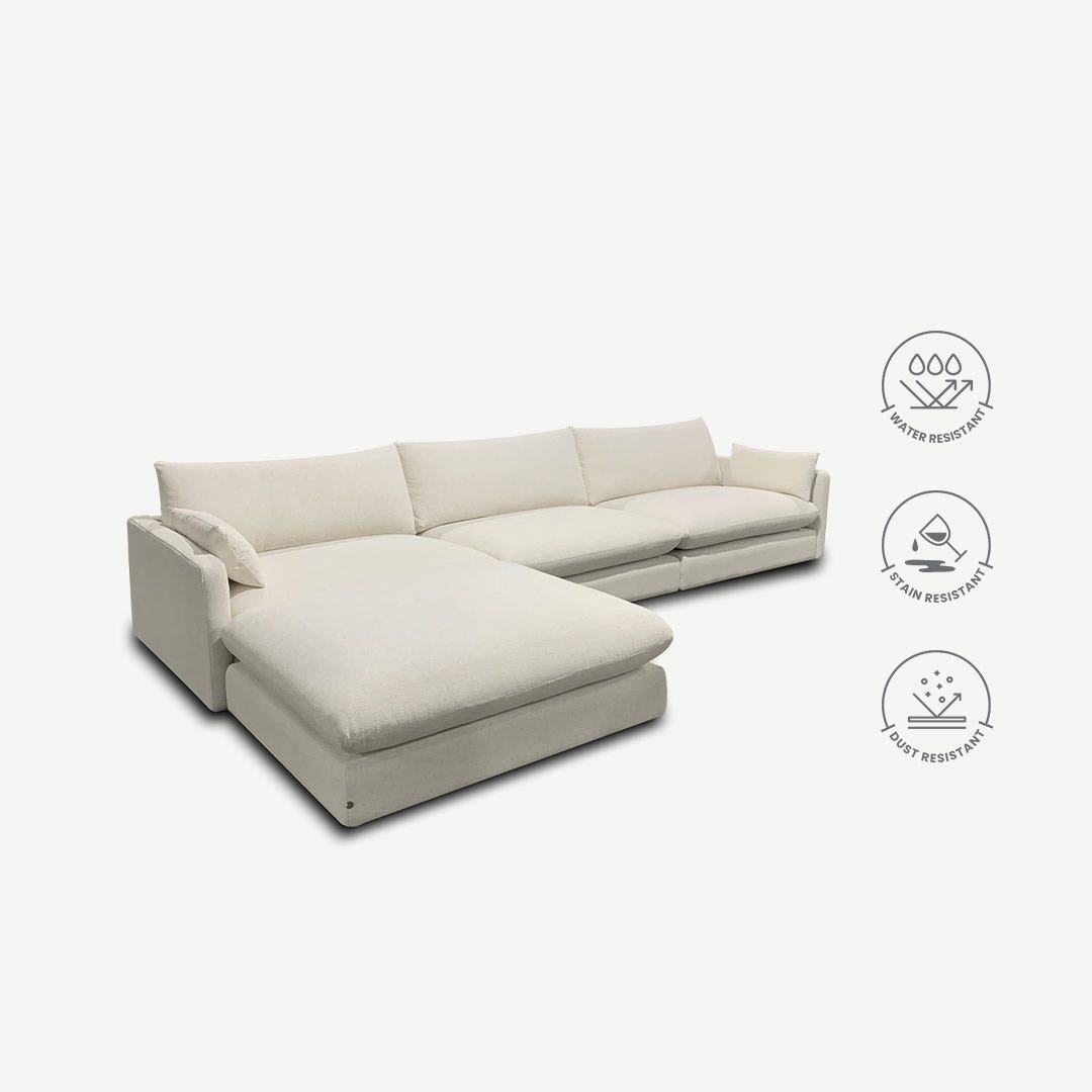 هالستون كنبة زاوية - كريمي