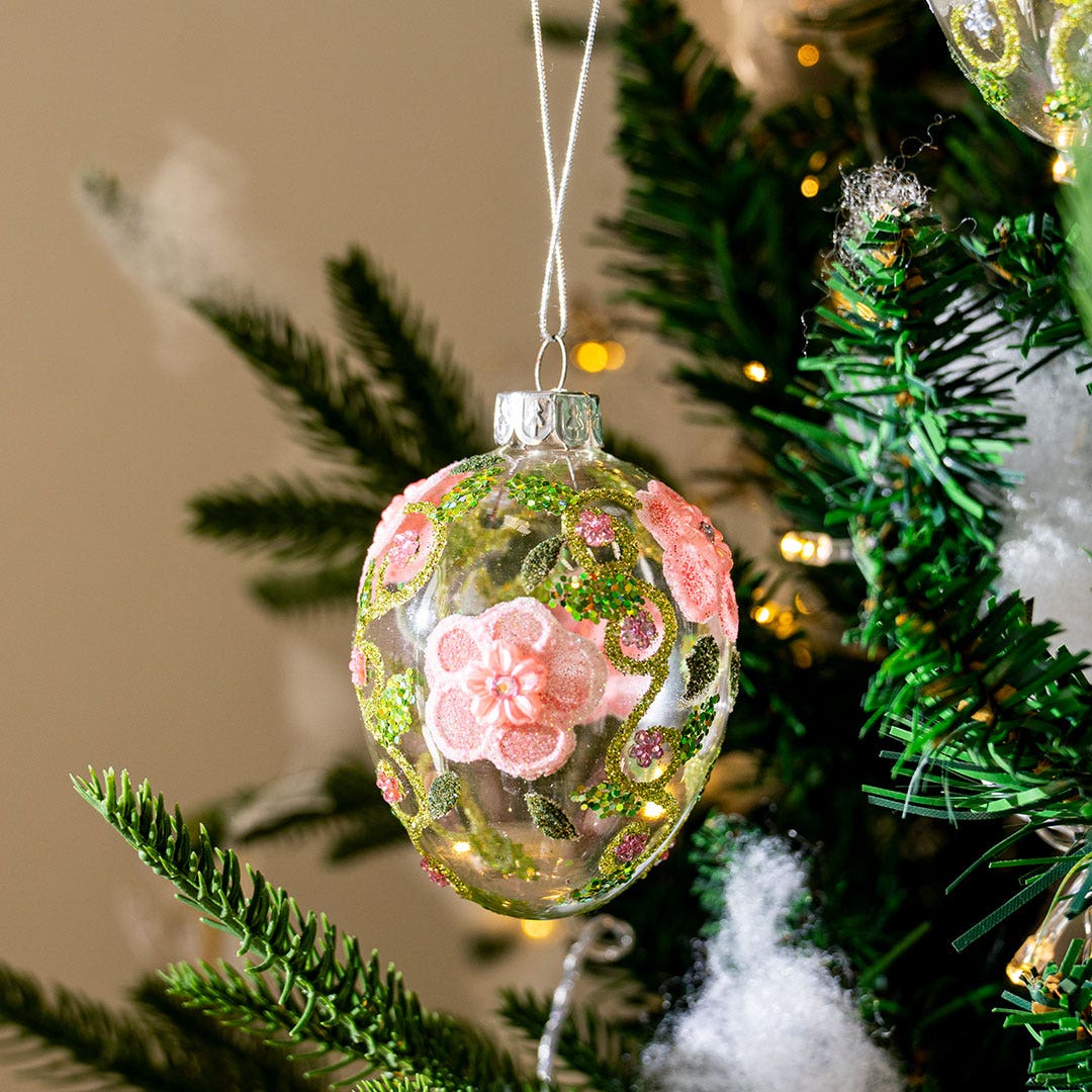 كرات زينة كريسماس - وردي فاتح