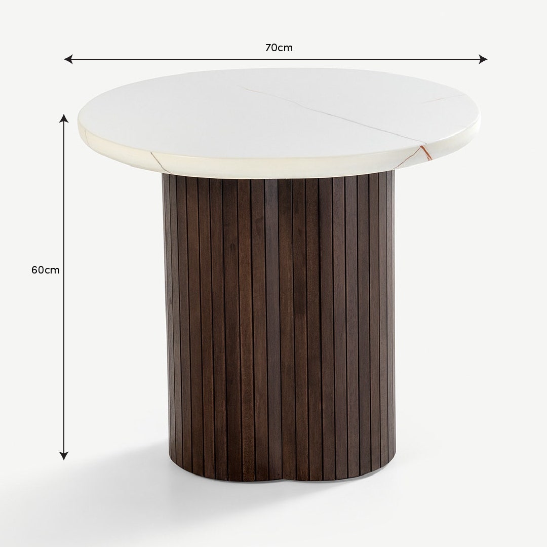 Yulan End Table White