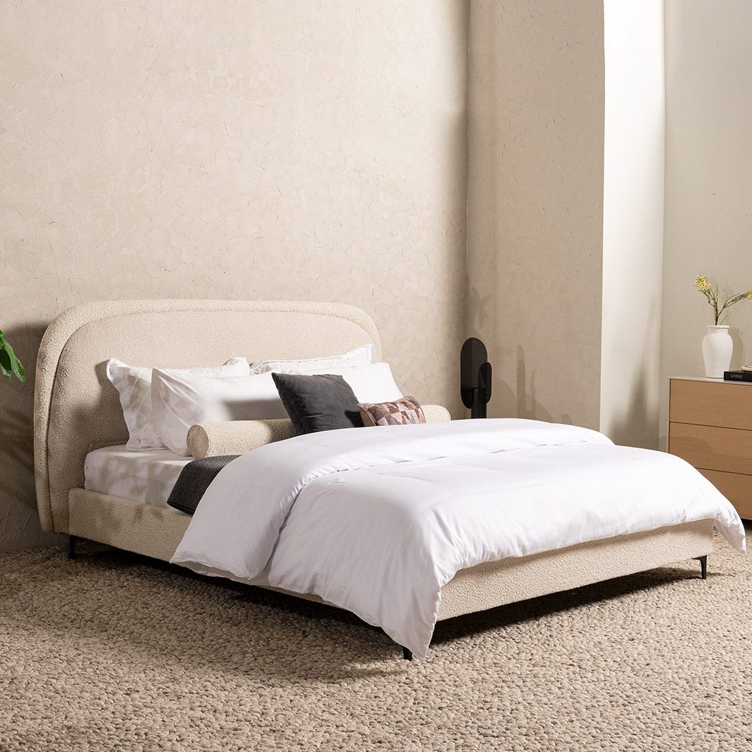 Allena King Bed 180x200cm Ivory