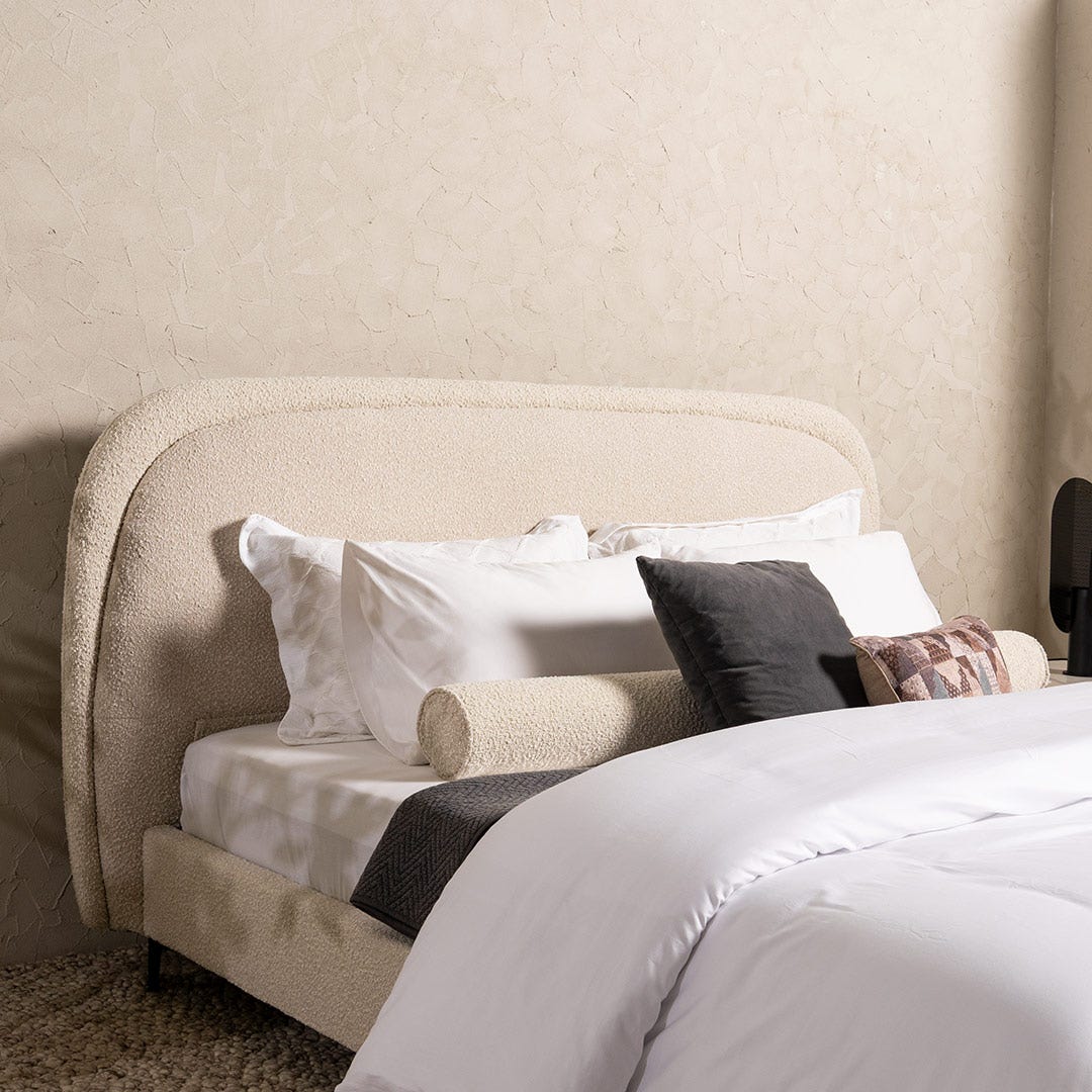 Allena King Bed 180x200cm Ivory