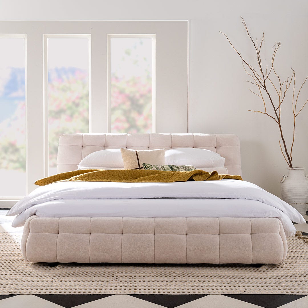 Brasilia King Bed 180x200cm Beige