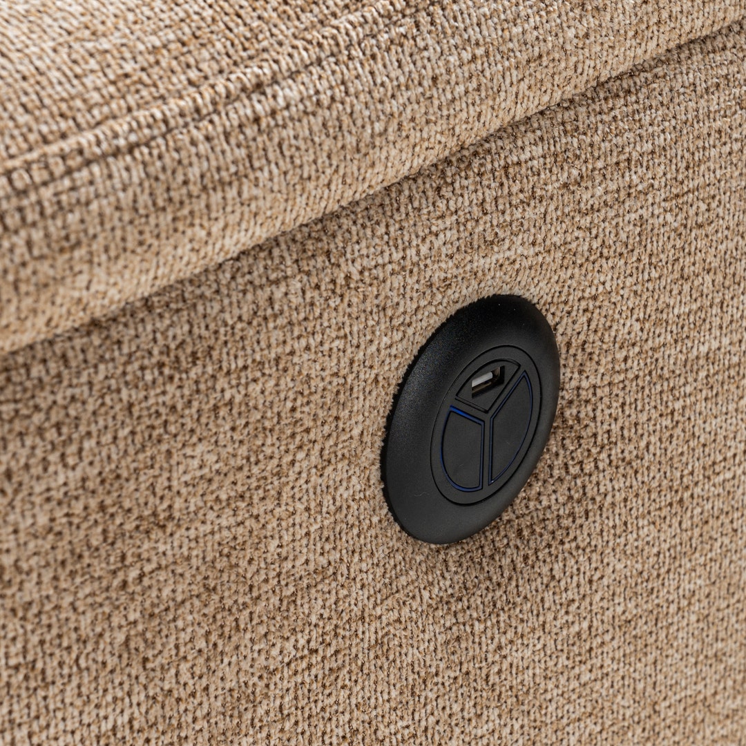 Loren Power Recliner Ecru