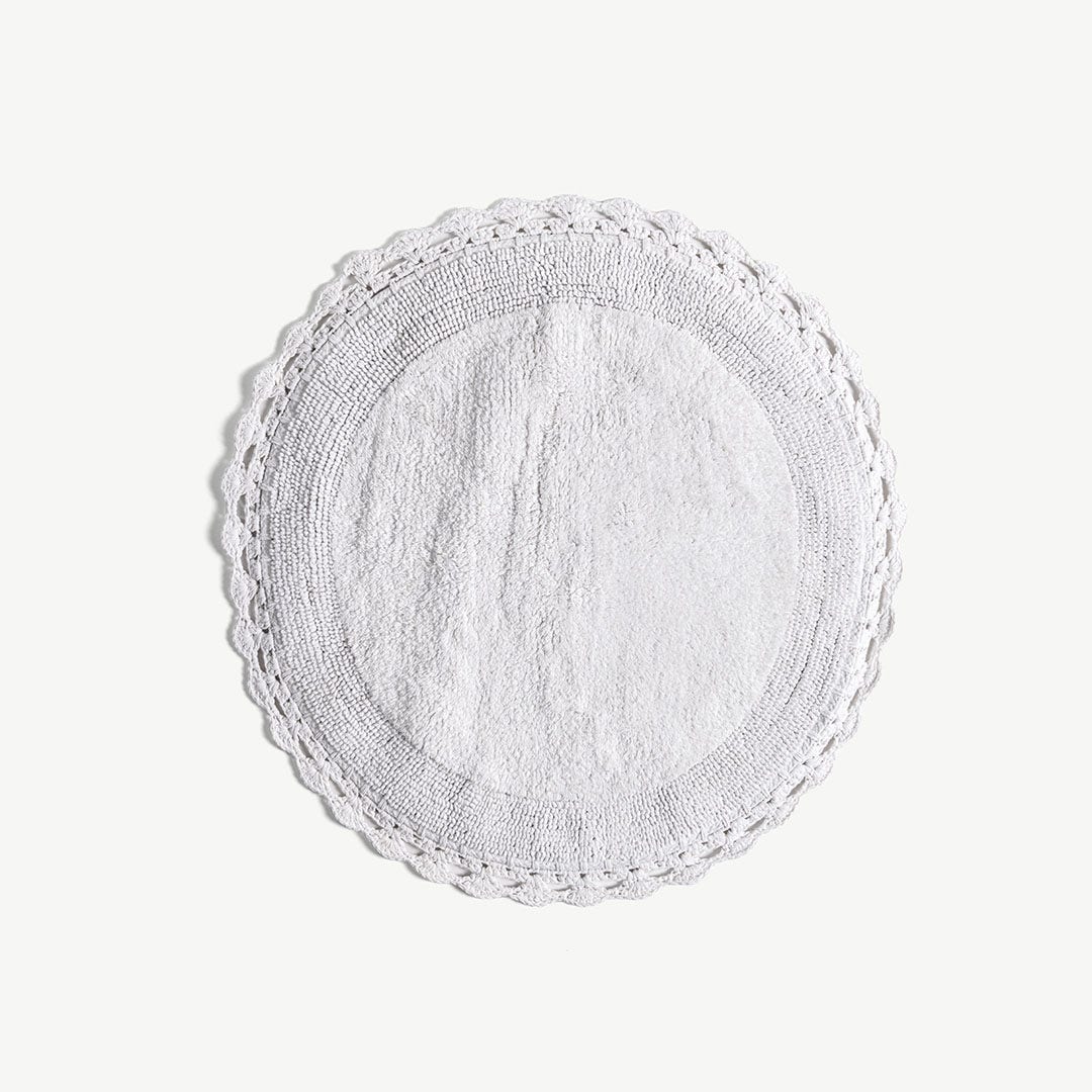 Lomera Tufted Bath Mat White -65x65cm