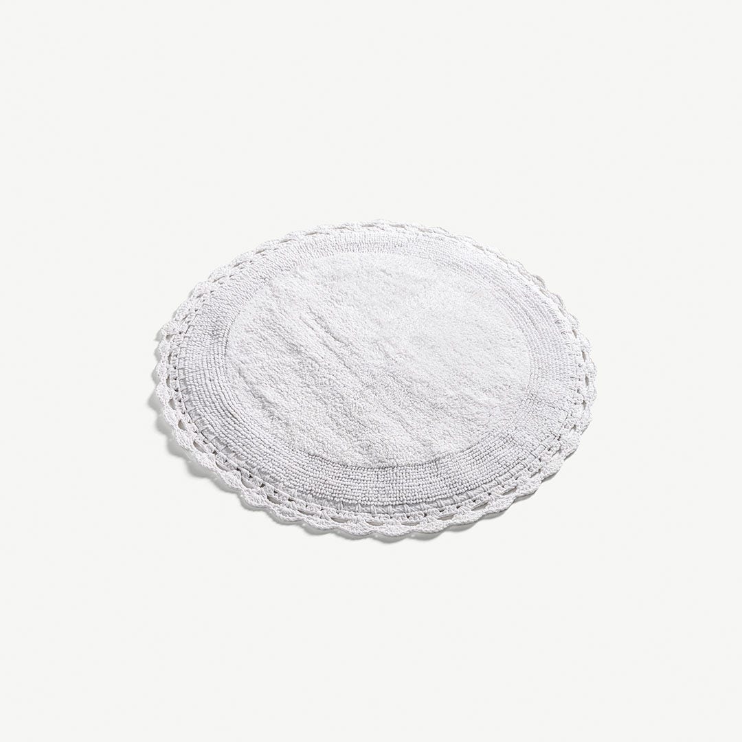 Lomera Tufted Bath Mat White -65x65cm