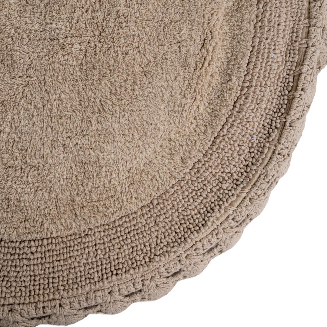Lomera Tufted Bathmat Beige -65x65cm