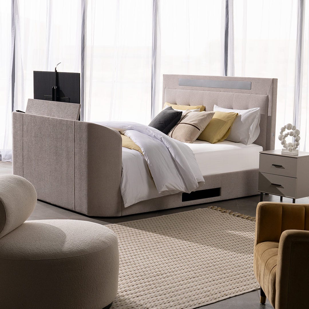 Niles Media TV Bed Ivory