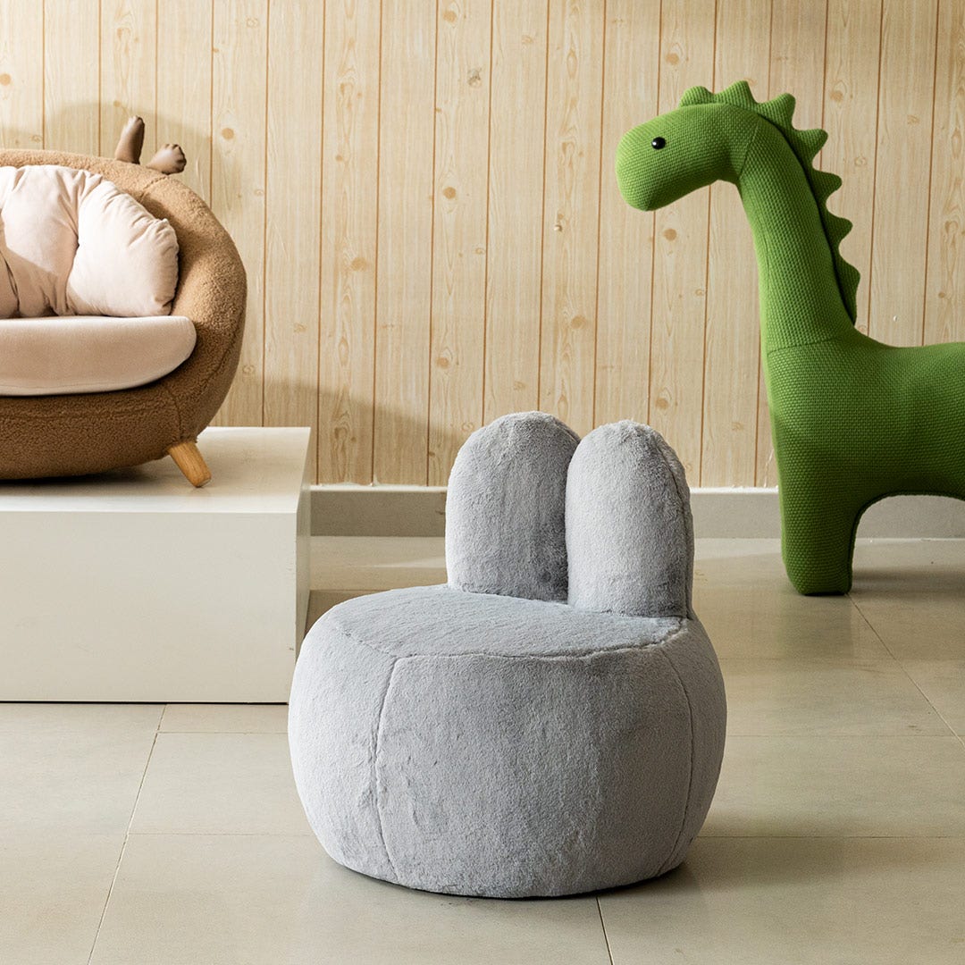 Bunny Kids Ottoman Grey