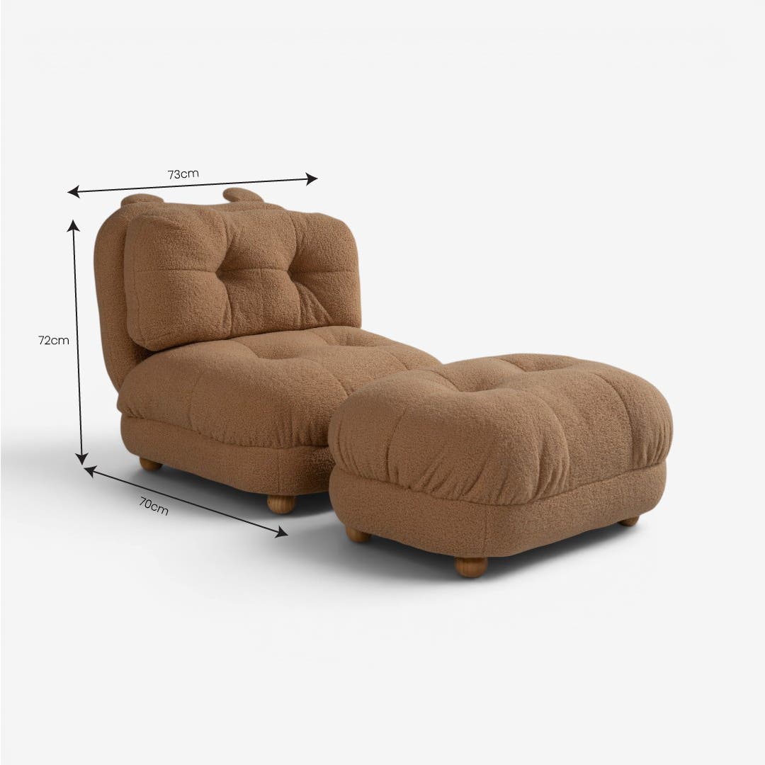Fred Kids Lounge Chair Brown