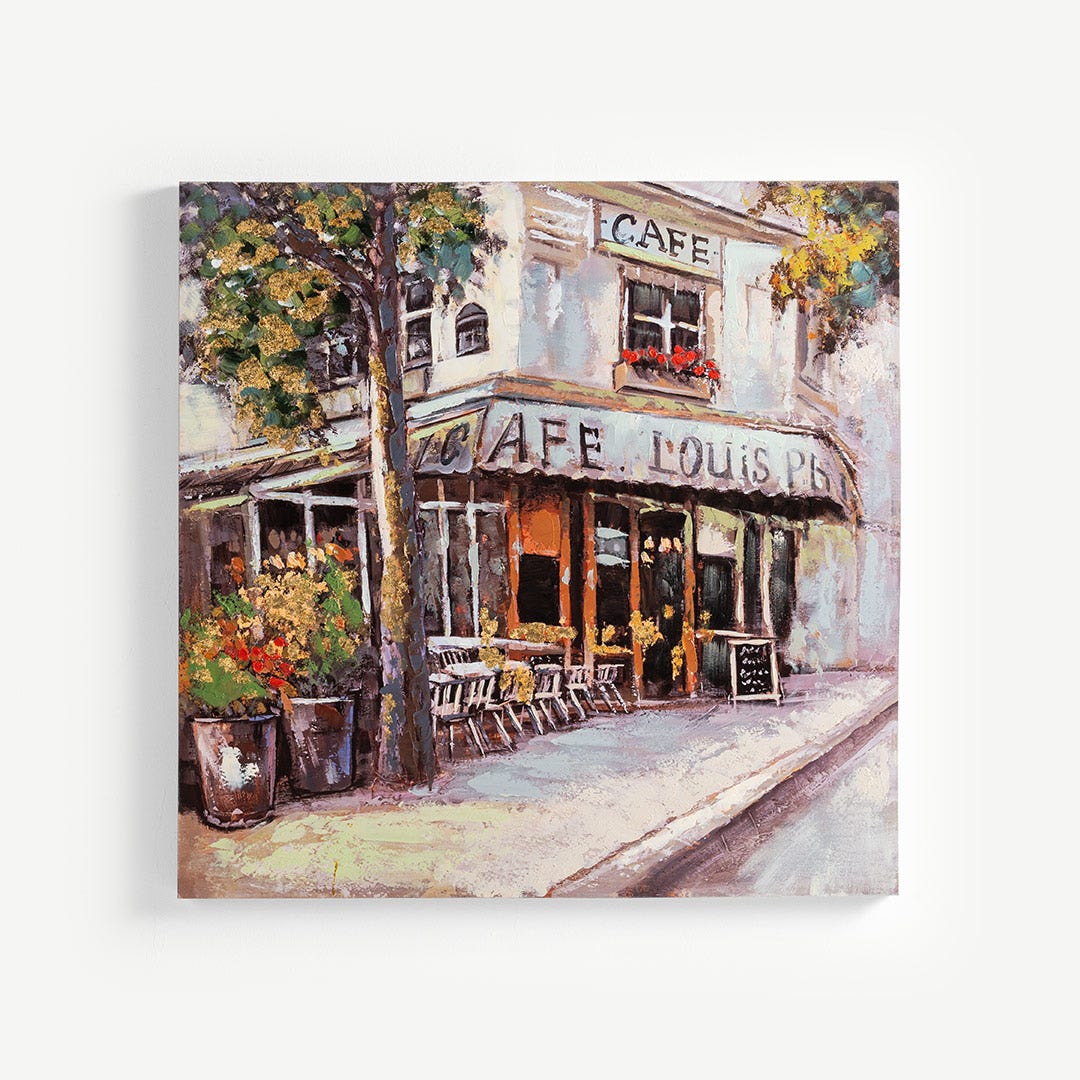 Café Louis Hand Painted Wall Art