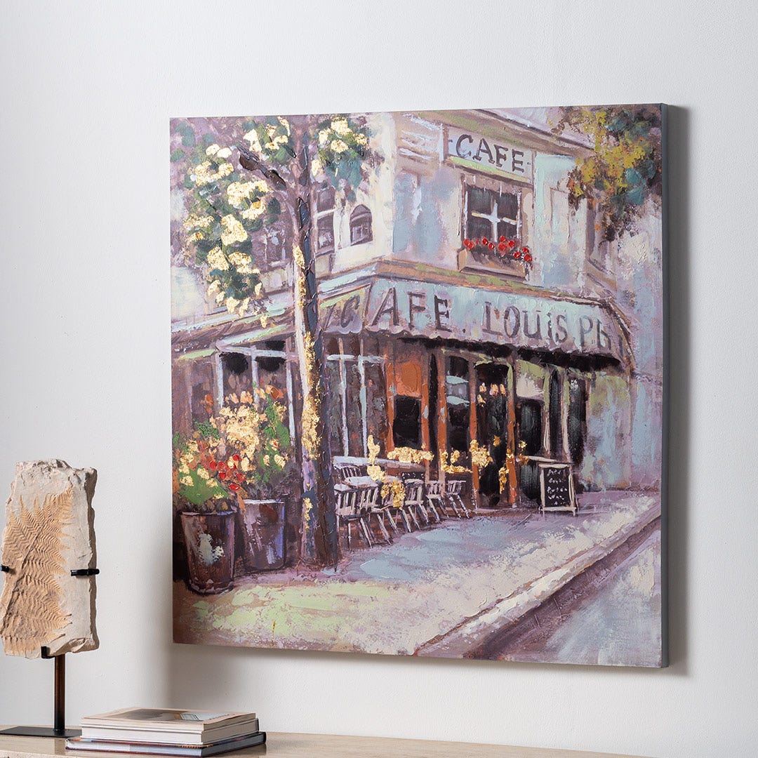 Café Louis Hand Painted Wall Art