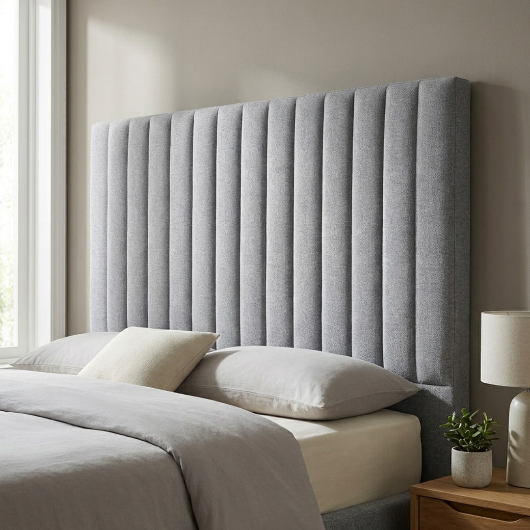 Yeema Striped Headboard 120x200cm Grey