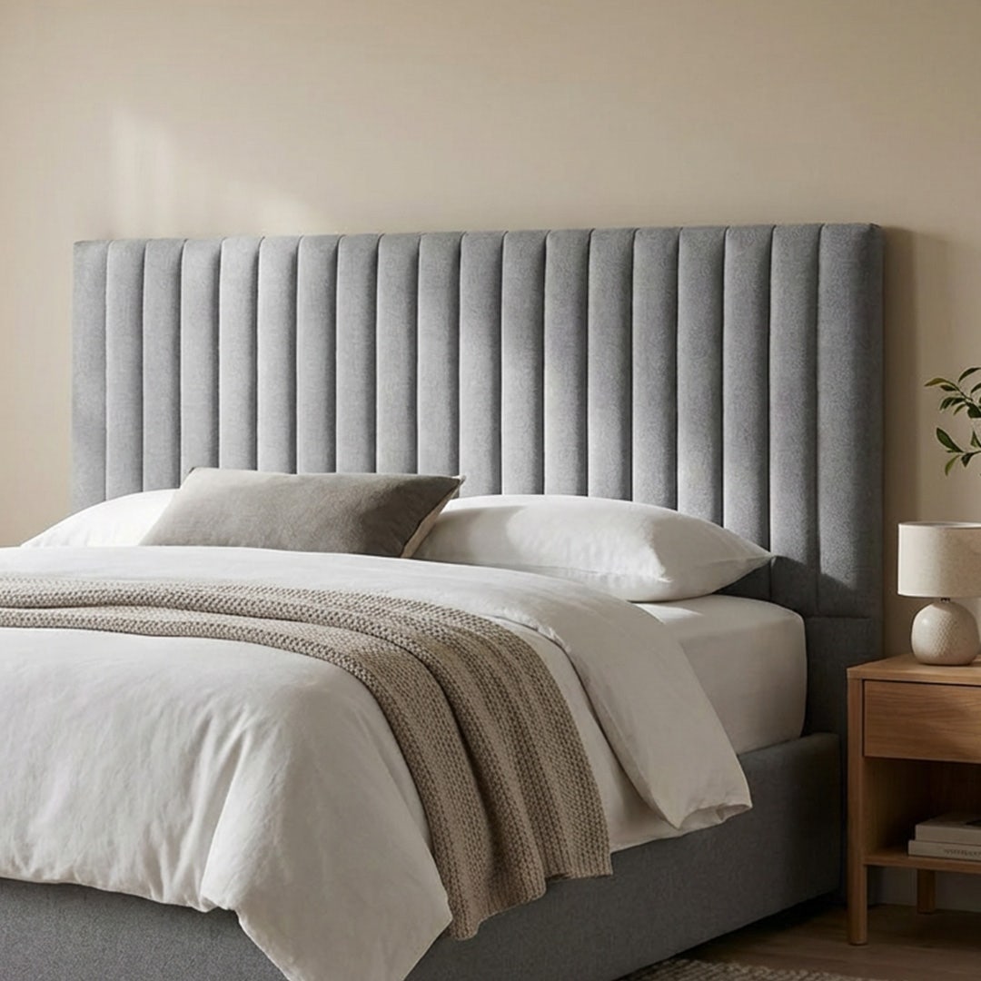 Yeema Striped Headboard 200x200cm Grey