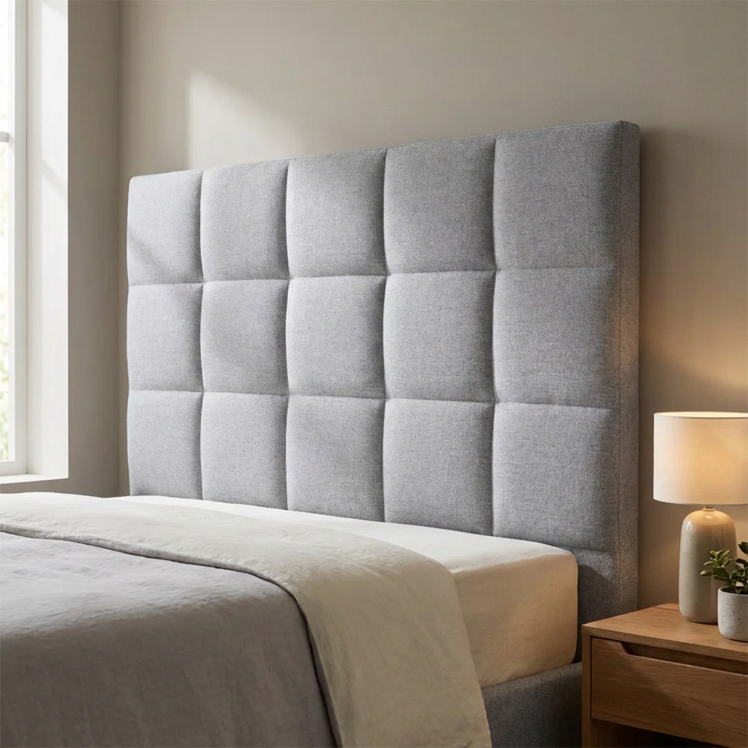 Yeema Square Headboard 120x200cm Grey