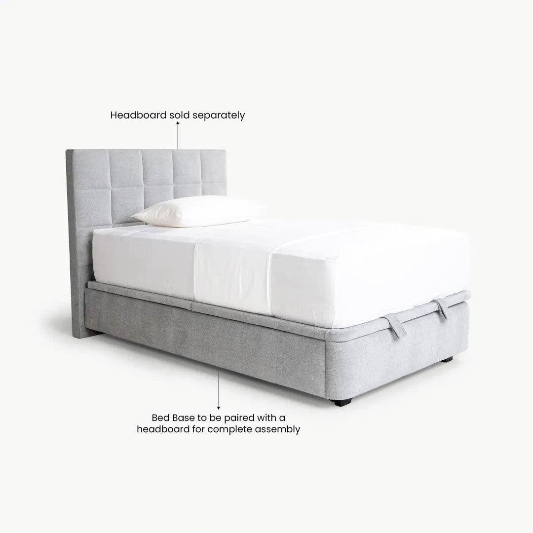 Yeema Hydraulic Bed Base 120x200cm Grey