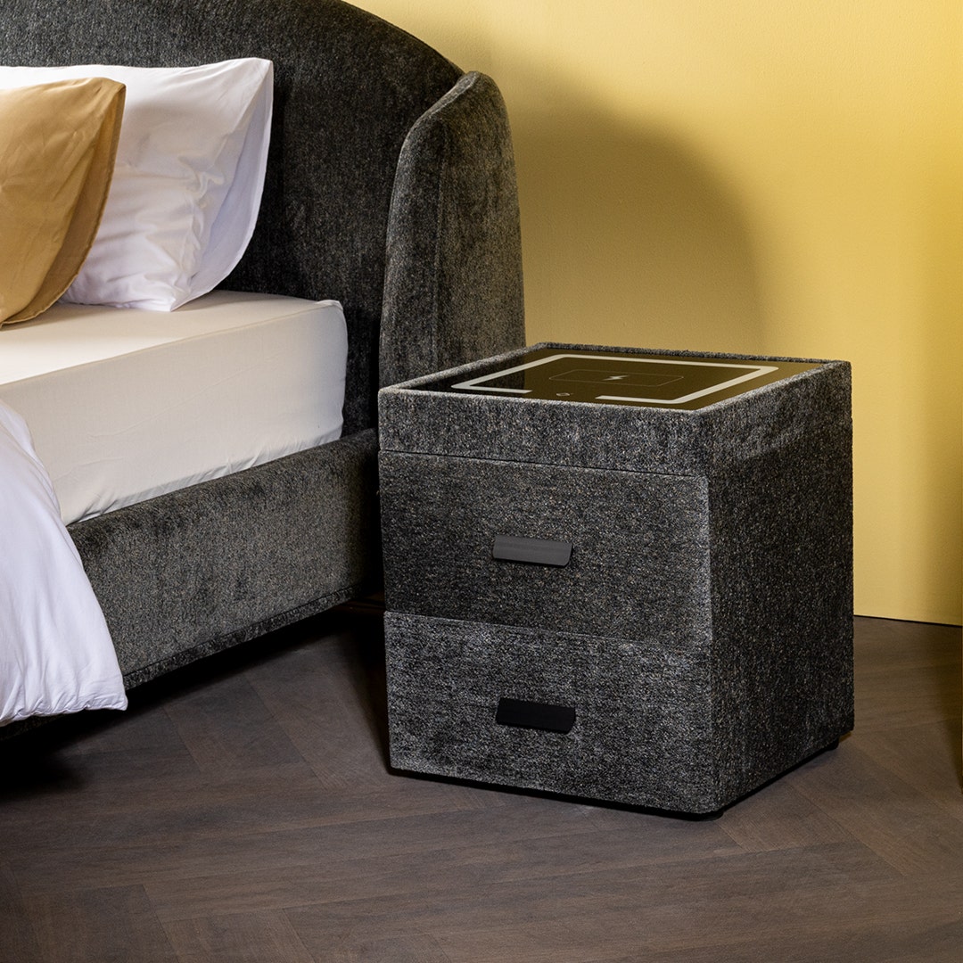 Alameda Smart Bedside Table Green