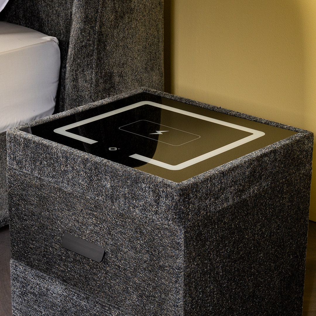 Alameda Smart Bedside Table Green