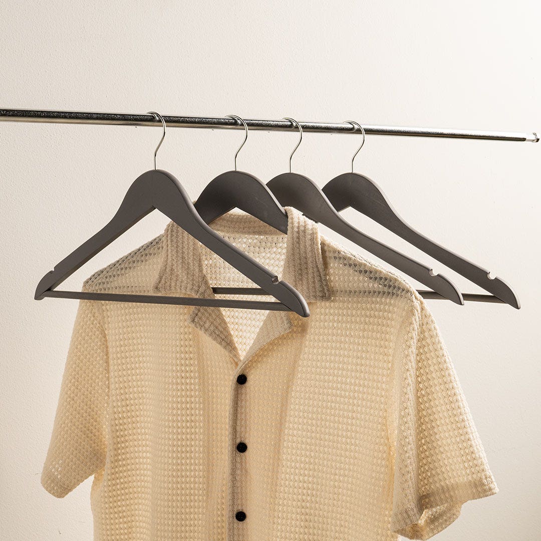Madlien Wooden Hanger Set of 4pcs -Grey