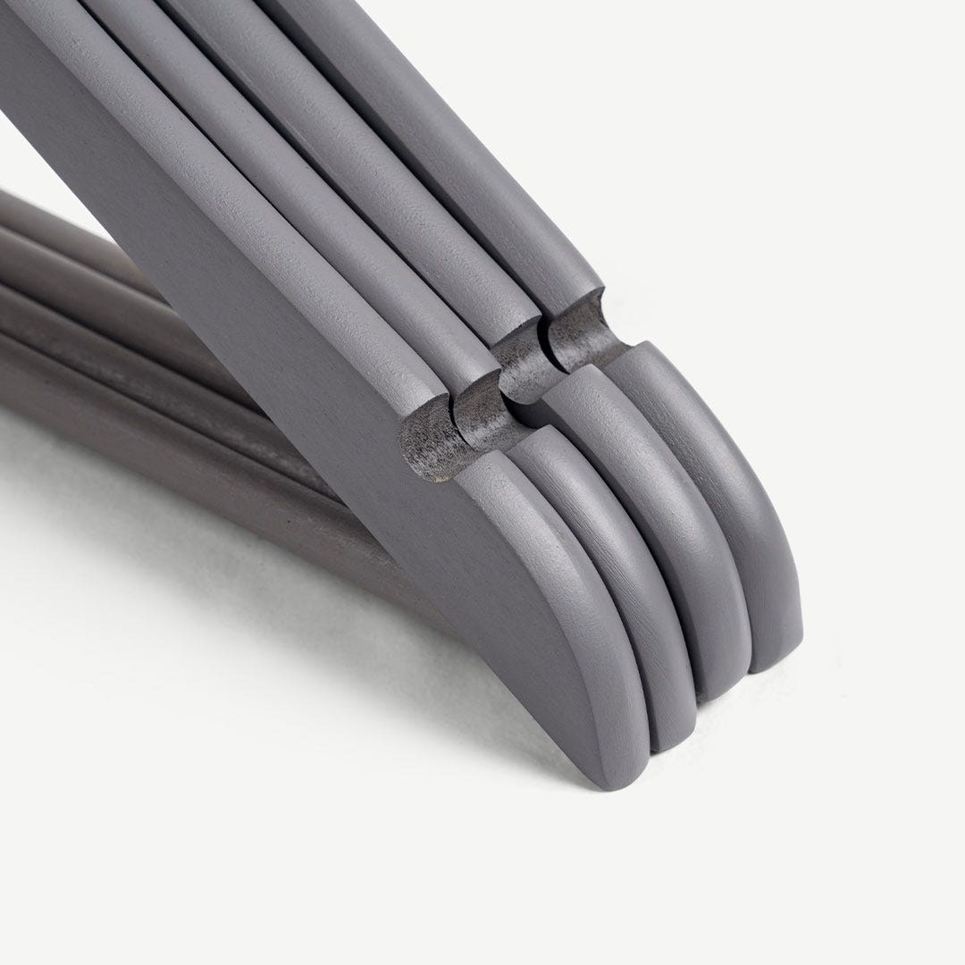 Madlien Wooden Hanger Set of 4pcs -Grey