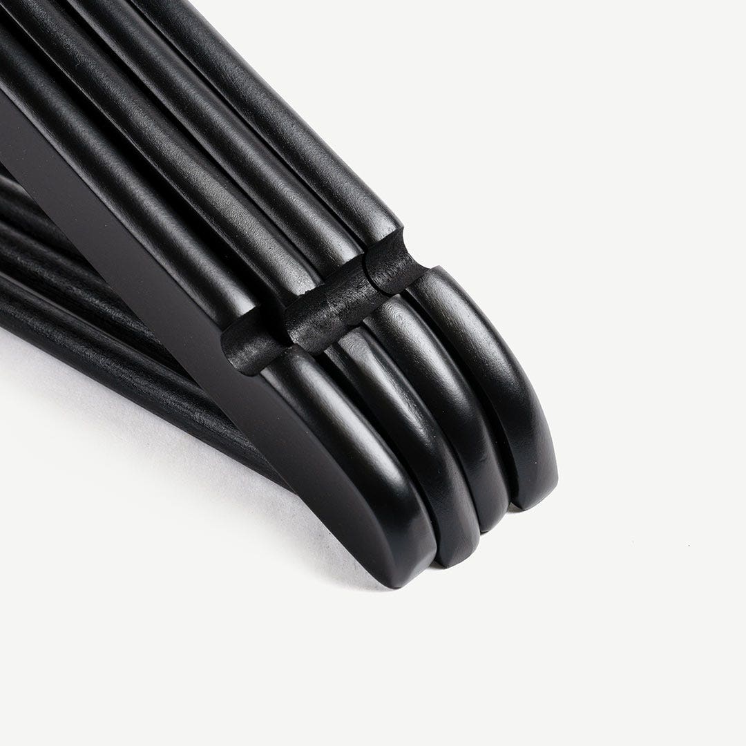 Madlien Wooden Hanger Set of 4pcs -Black