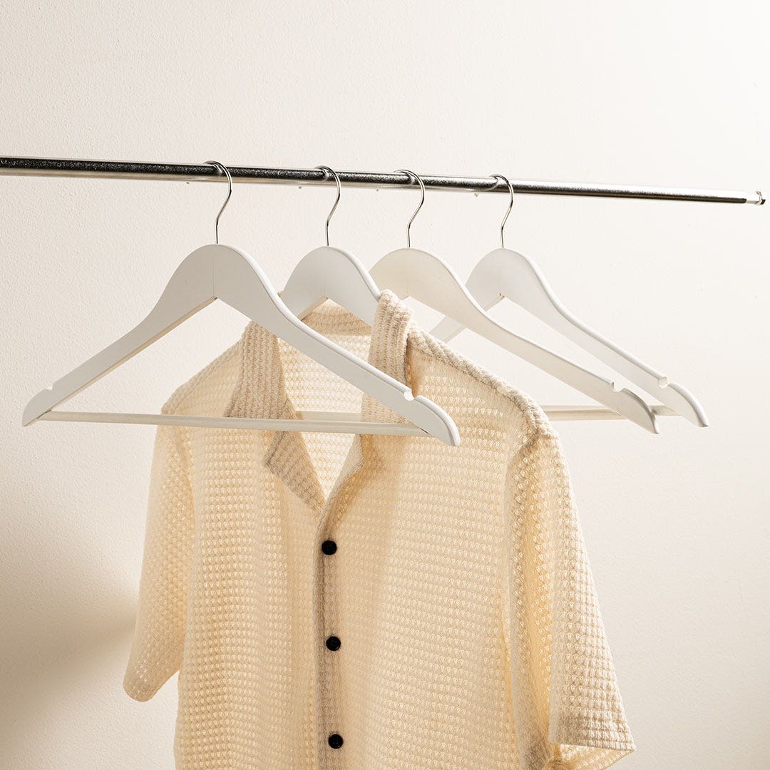 Madlien Wooden Hanger Set of 4pcs -White