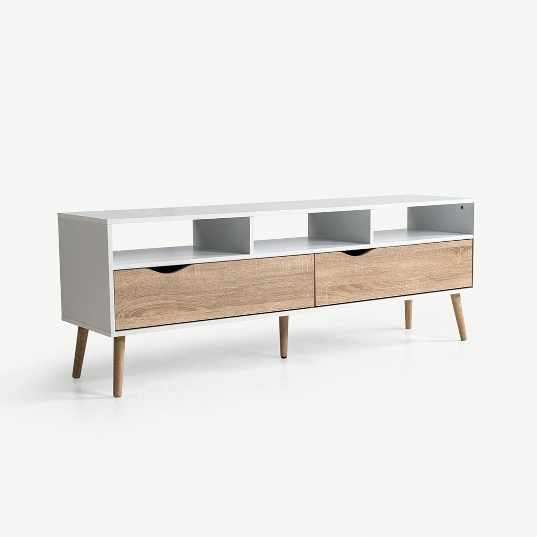 رولانار وحدة تلفاز - أبيض