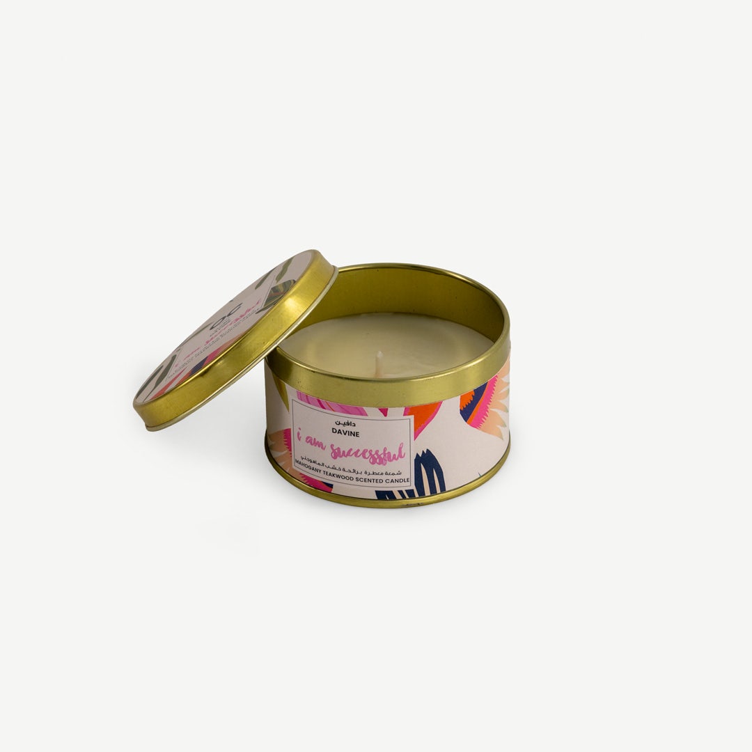 Davine Tin Candle-Mahogany Teakwood