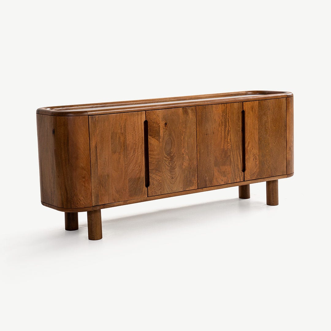 Jimena Marble Sideboard Walnut