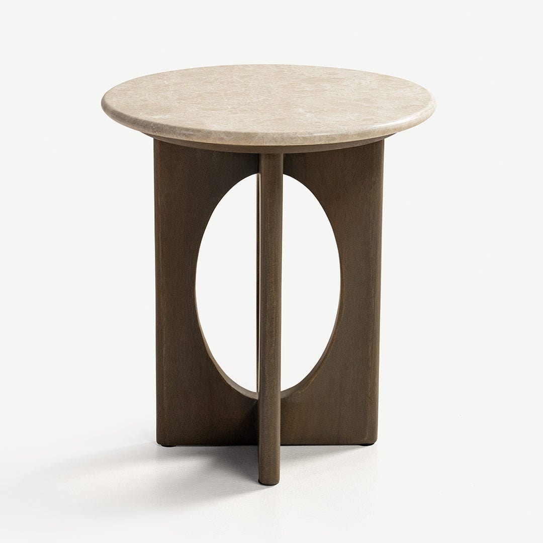 Araceli Marble End Table Beige