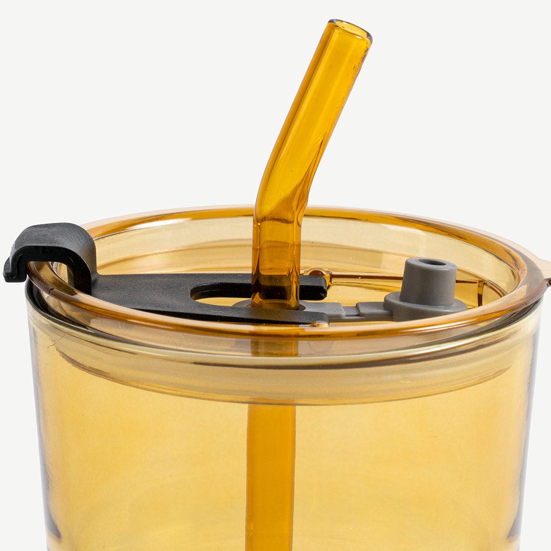 كوب روين بغطاء – 450 مل - كهرماني