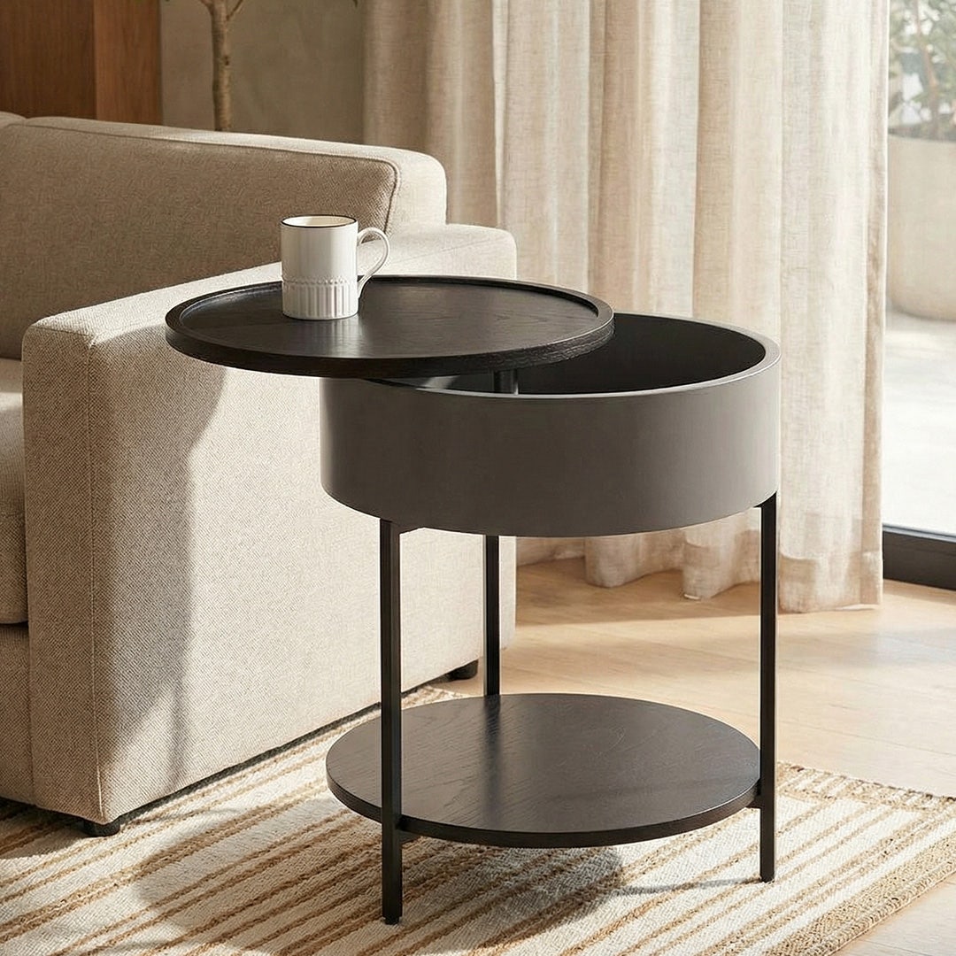Alliun End Table - Storage Natural