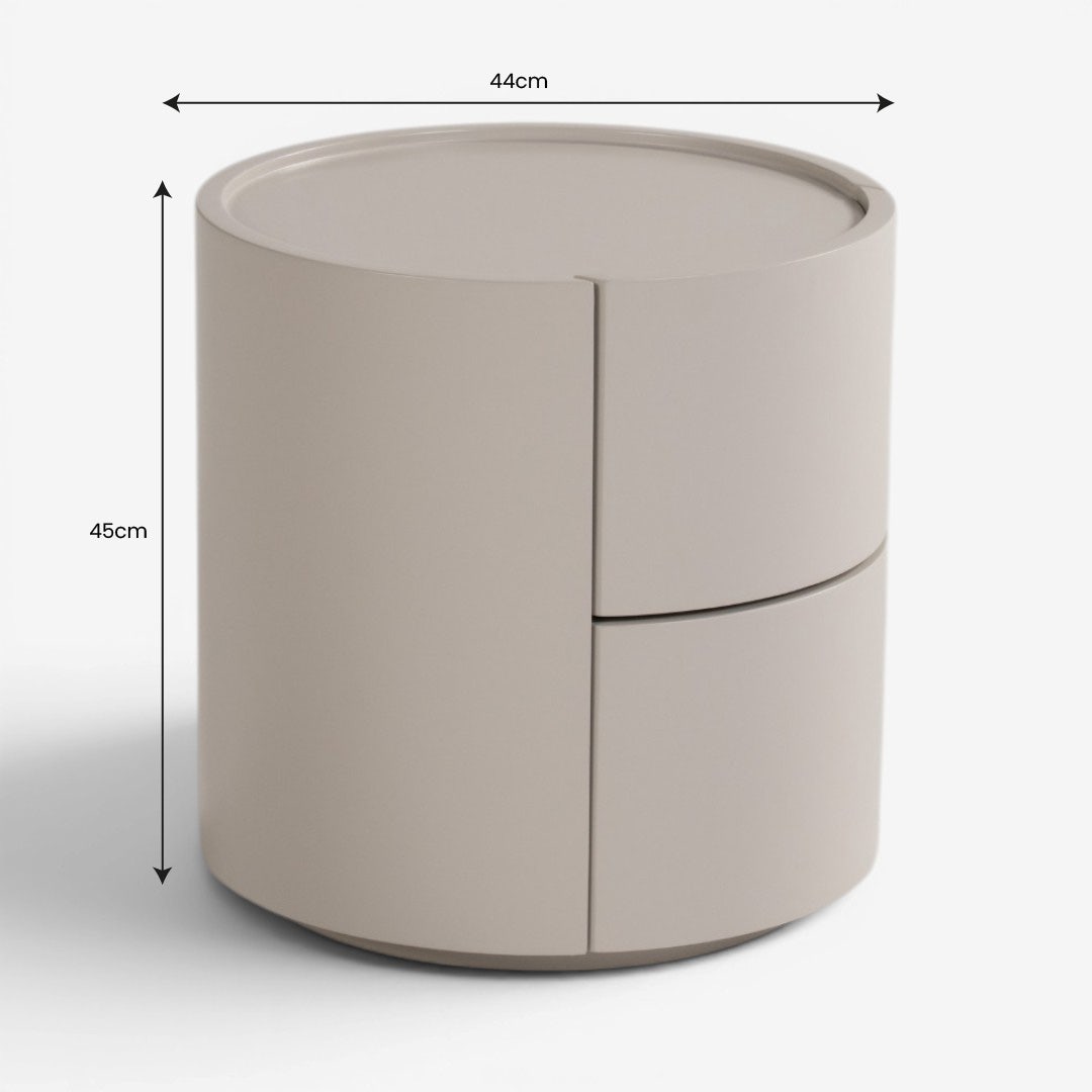 Minow Bedside Table White