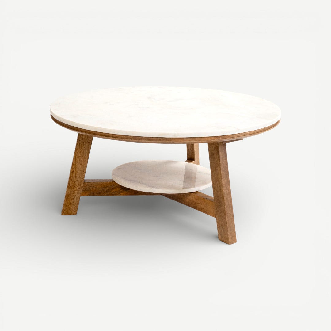 طاولة قهوة إسترا - أبيض