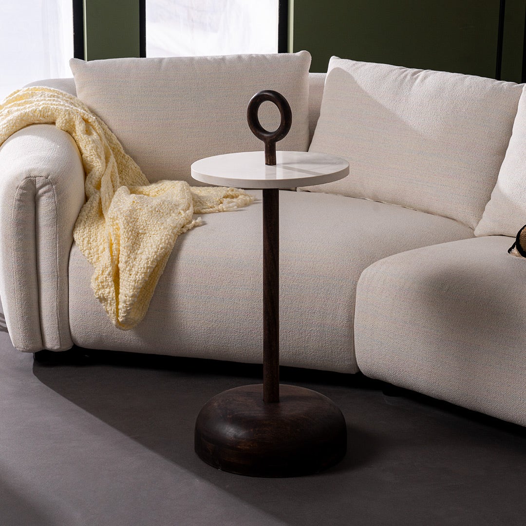 Romiera End Table Marble Natural