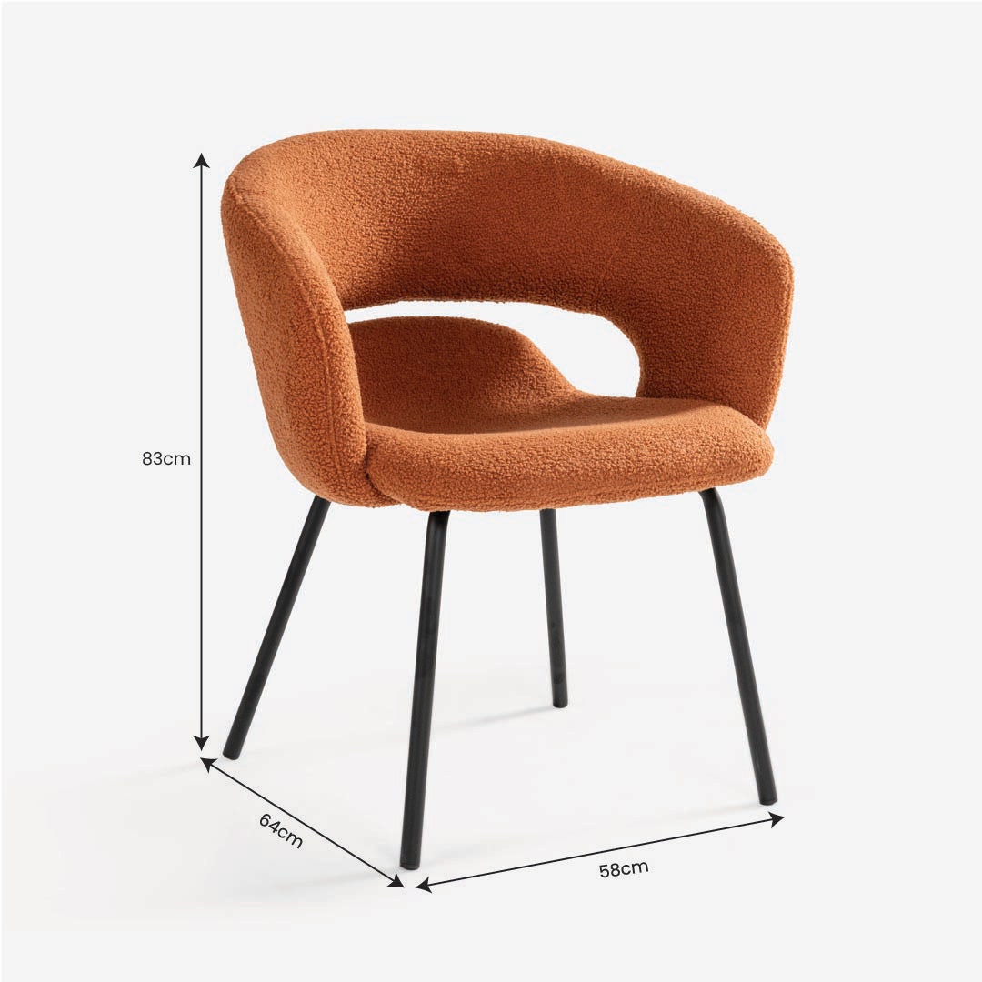 Yulian Dining Arm Chair Terracotta