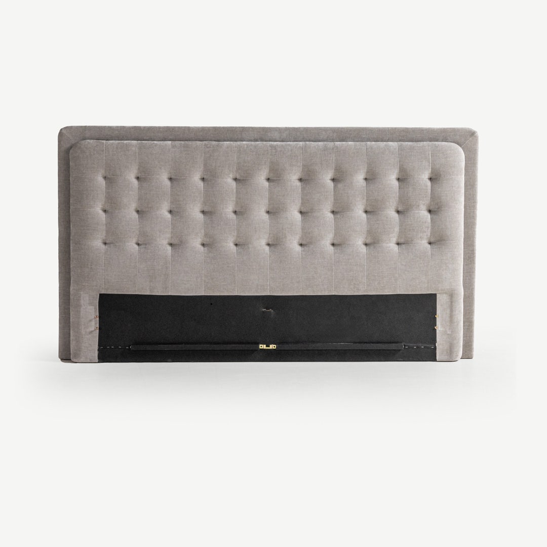 ناورا لوح رأس سرير بإضاءة إل إي دي 180×200 سم - رمادي