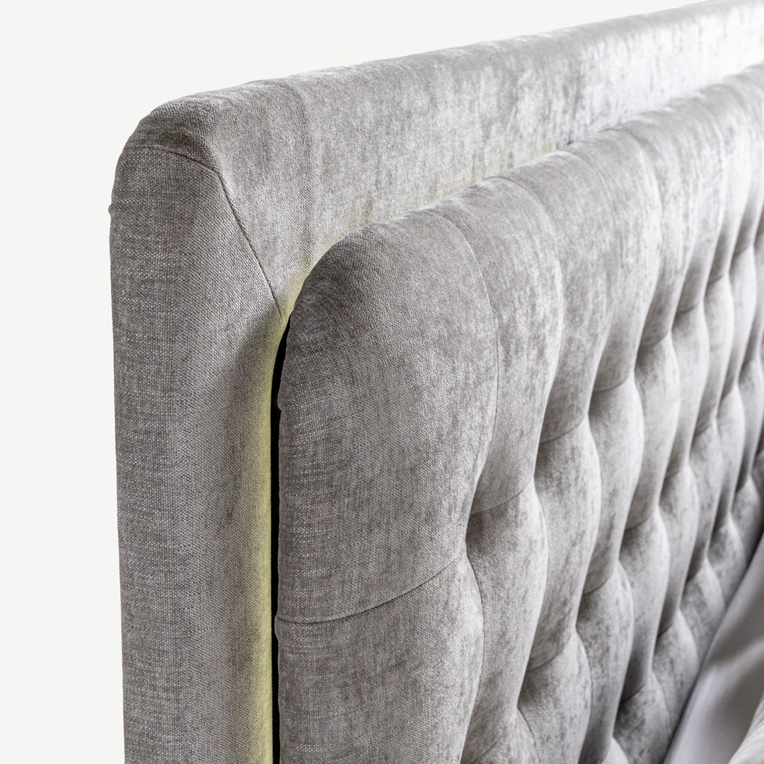 ناورا لوح رأس سرير بإضاءة إل إي دي 180×200 سم - رمادي