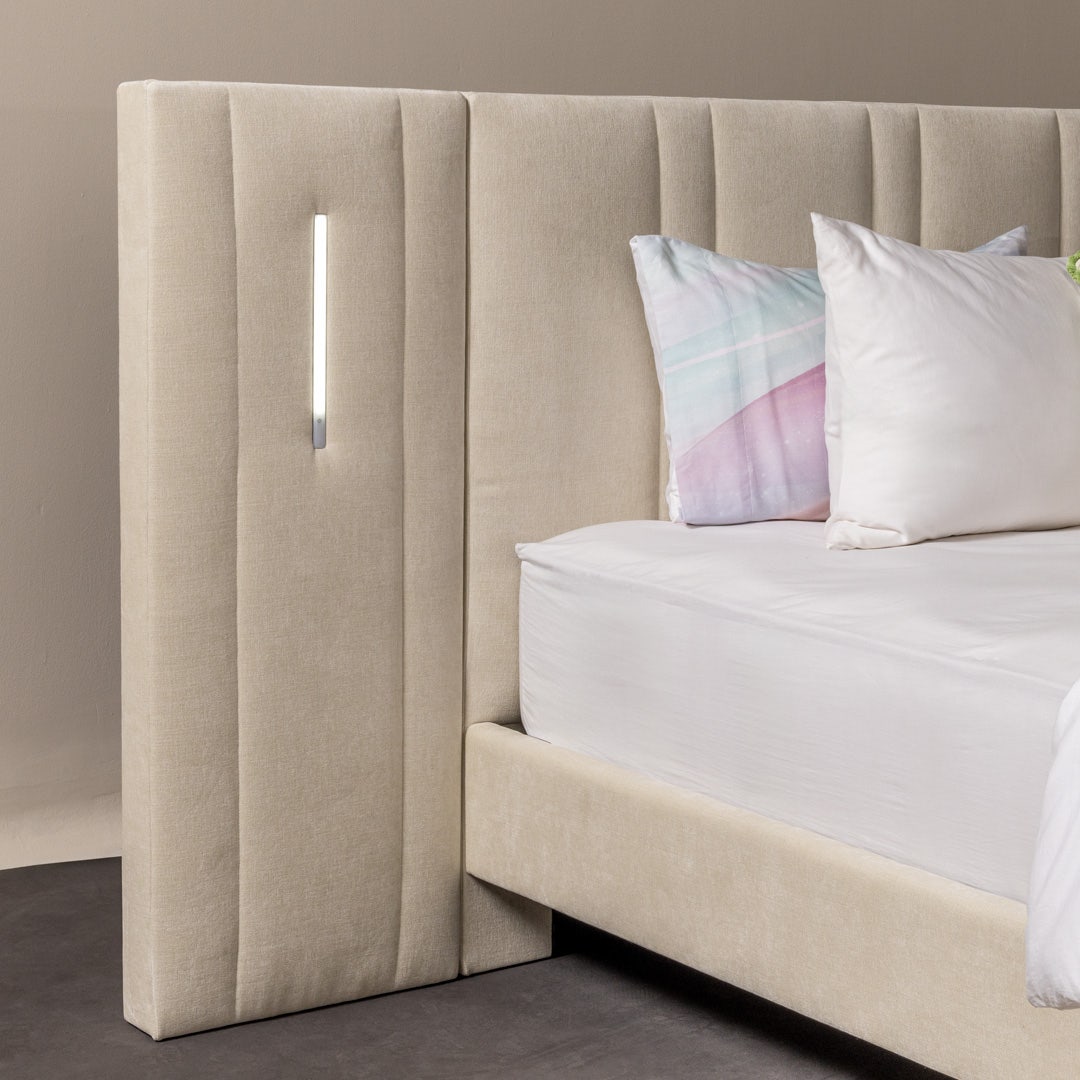 Naura Smart LED Headboard 180x200cm Beige
