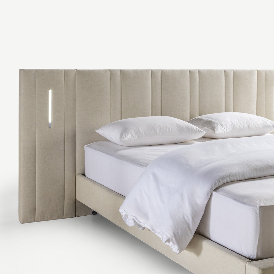 Naura Smart LED Headboard 180x200cm Beige