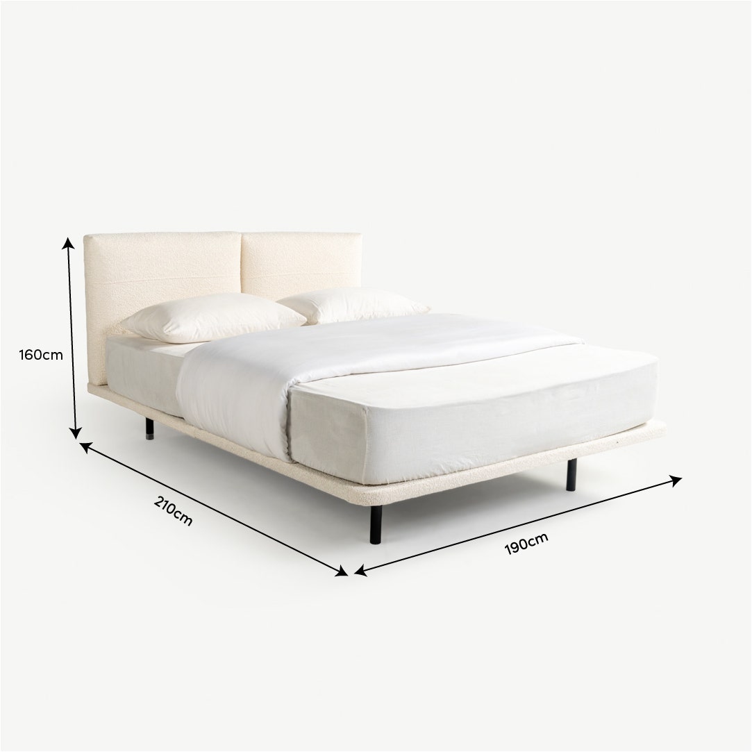 Verodi Queen Bed 160x200cm Ivory